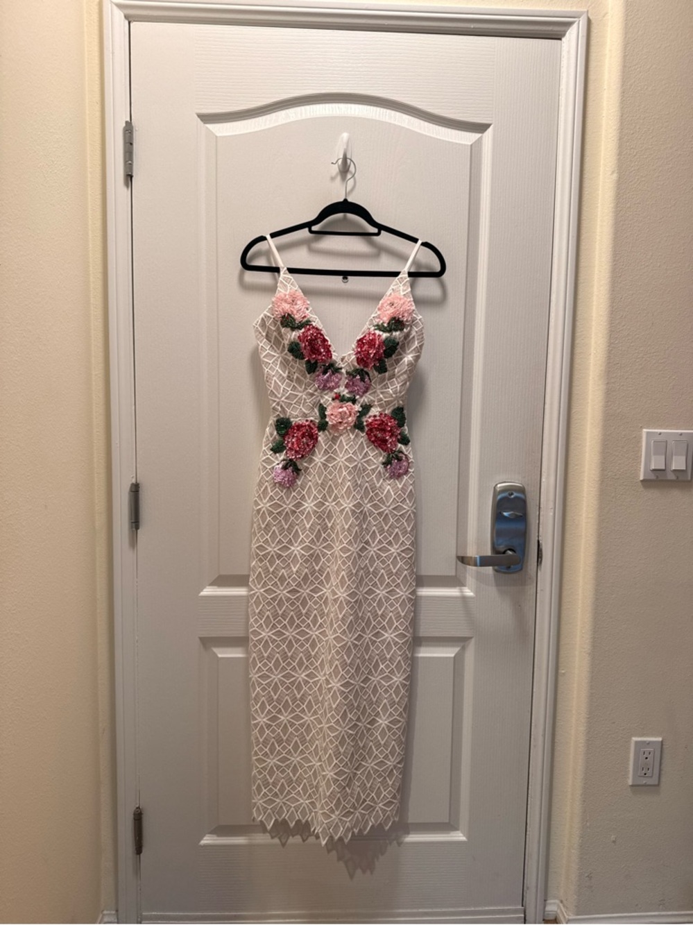 HELSI Domenique Floral Embroidered Lace Midi Dress in Off- White Size XS NWT - Picture 5 of 9